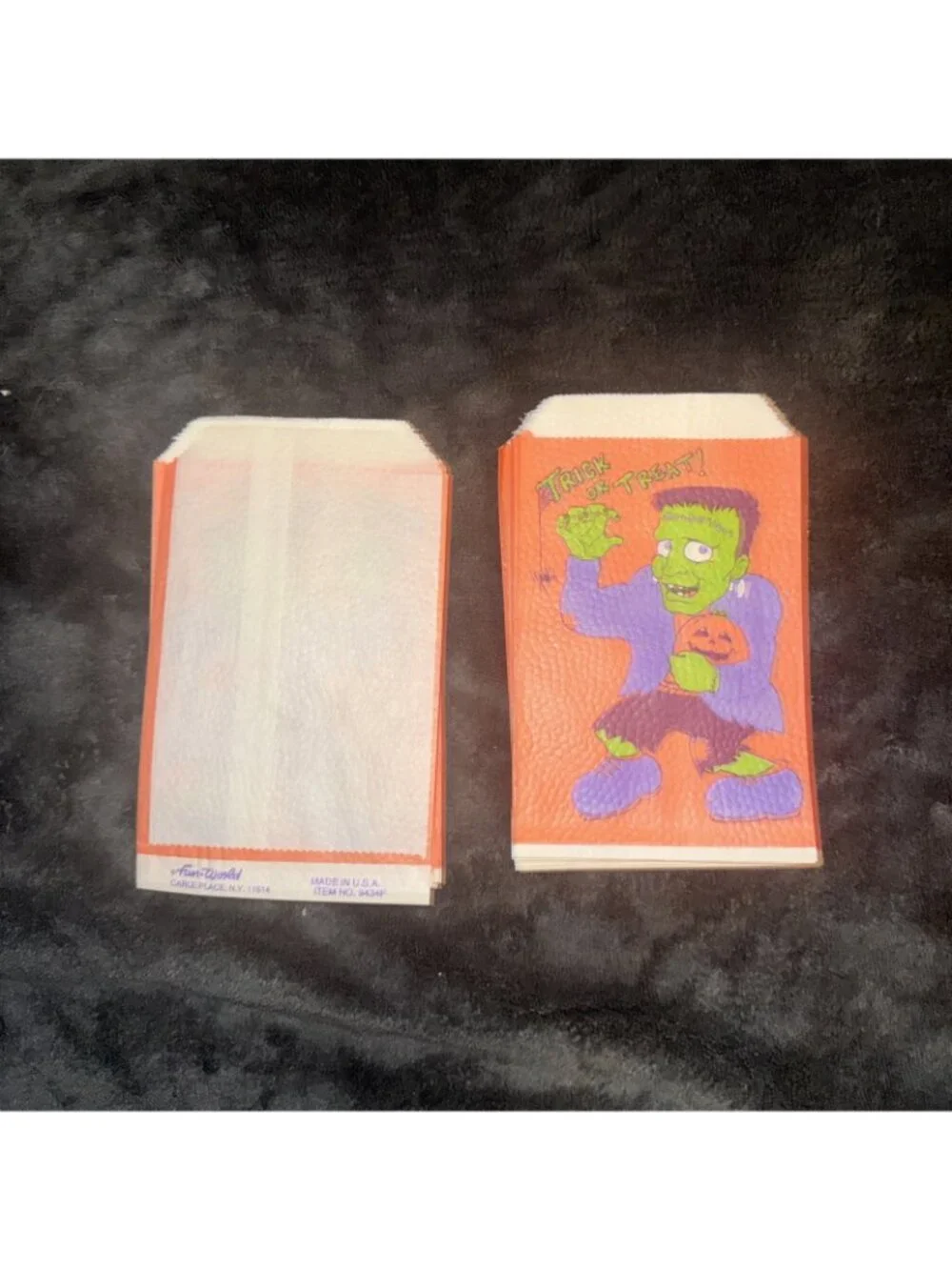 Lot Of 10 Vintage Frankenstein Monster Halloween Trick Treat Bags 1980s Ephemera